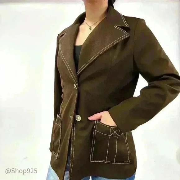 Jack Winter Women's Blazer Long Sleeve Pockets Jacket Brown Size - Picture 2 of 10